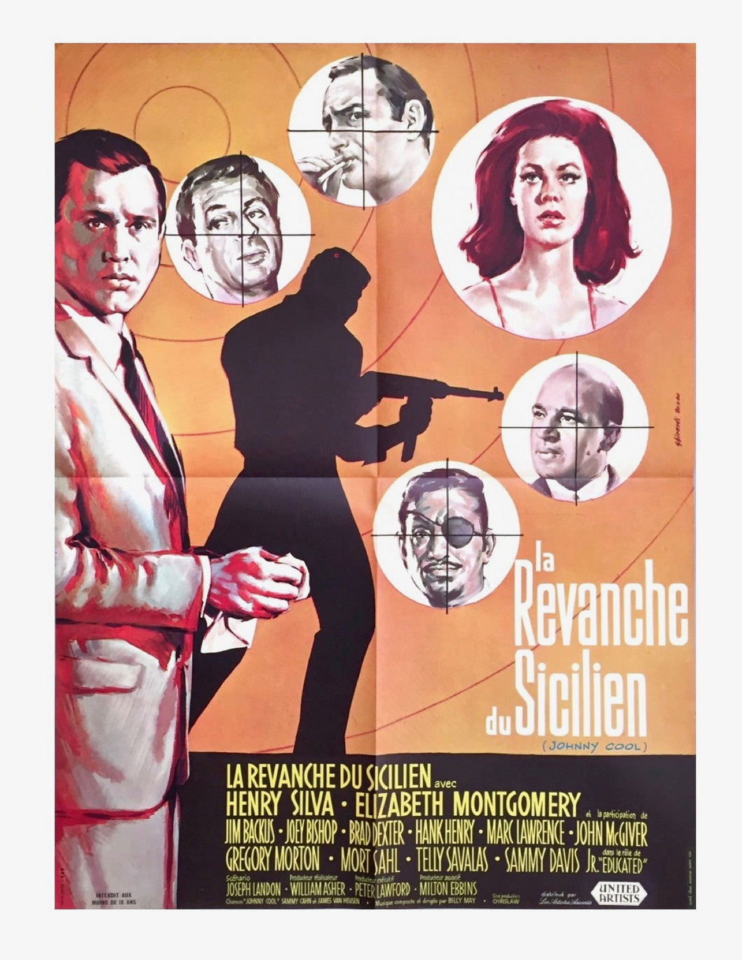 Johnny Cool, La Revanche Du Sicilien - French Movie Poster, 1963
